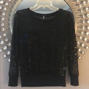 Poof black sheer blouse
